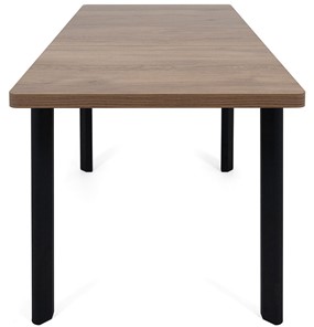 Кухонный раскладной стол Токио-2L (ноги металлические черные, дуб табако) в Черкесске - предосмотр 5
