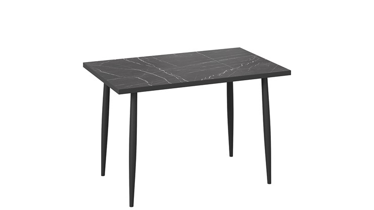 Обеденный стол Невада ДП1-02-08 (Черный мрамор/Черный матовый) в Черкесске - изображение 1