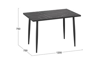 Обеденный стол Невада ДП1-02-08 (Черный мрамор/Черный матовый) в Черкесске - предосмотр 3