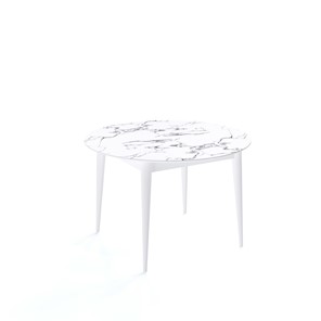 Круглый стол на кухню Kenner W1200 (Белый/Мрамор белый) в Черкесске