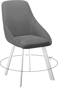 Обеденный стул 246 Поворотный, Микровелюр Z28 Темно-серый / опоры белые в Черкесске