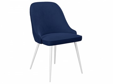 Кухонный стул 256, микровелюр К17 синий, ножки белые в Черкесске