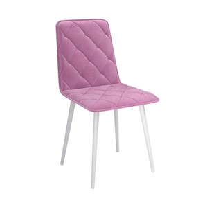 Обеденный стул Антика, велюр тенерифе розовый/Цвет металл белый в Черкесске
