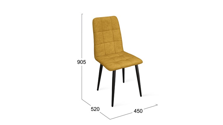 Кухонный стул Аспен К1С (Черный муар/Микровелюр Duna Curcuma) в Черкесске - изображение 5