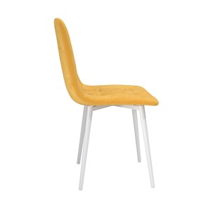 Обеденный стул Белла, велюр тенерифе куркума/Цвет металл белый в Черкесске - предосмотр 2