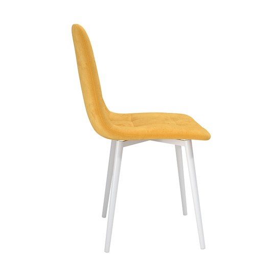 Обеденный стул Белла, велюр тенерифе куркума/Цвет металл белый в Черкесске - изображение 2