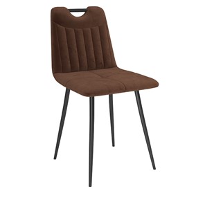 Обеденный стул Брандо, велюр тенерифе шоколад/Цвет металл черный в Черкесске