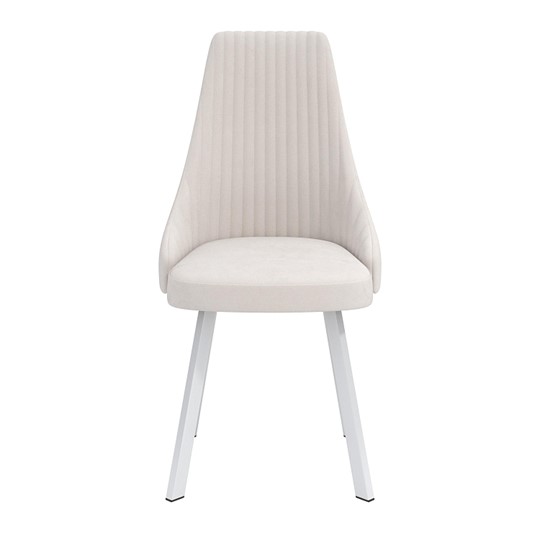 Обеденный стул Лион, велюр тенерифе крем/Цвет металл белый в Черкесске - изображение 1