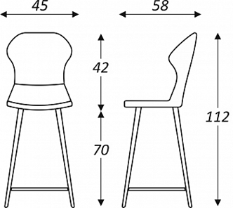Обеденный стул Марио барный(Аквамарин Т179/ноги черные) в Черкесске - предосмотр 5