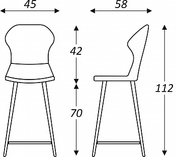 Обеденный стул Марио барный(Аквамарин Т179/ноги черные) в Черкесске - изображение 5