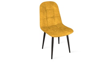 Кухонный стул Райс К1С (Черный муар/Микровелюр Wellmart Yellow) в Черкесске