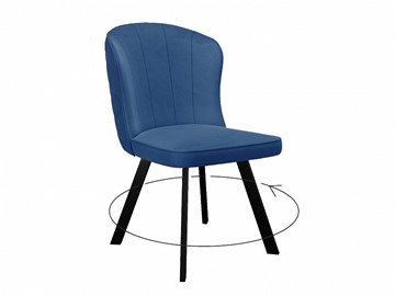 Кухонный стул 219 поворотный, микровелюр B8 blue, ножки черные в Черкесске