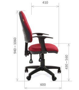 Кресло CHAIRMAN 661 Ткань стандарт 15-11 красная в Черкесске - предосмотр 2