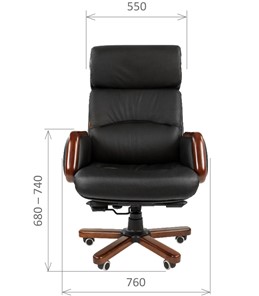 Кресло компьютерное CHAIRMAN 417 кожа черная в Черкесске - предосмотр 1