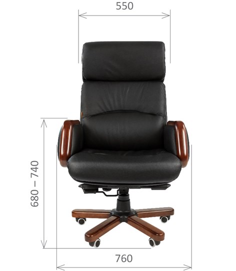 Кресло компьютерное CHAIRMAN 417 кожа черная в Черкесске - изображение 1