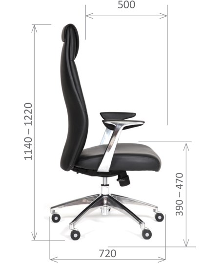 Офисное кресло CHAIRMAN Vista Экокожа премиум черная в Черкесске - изображение 2