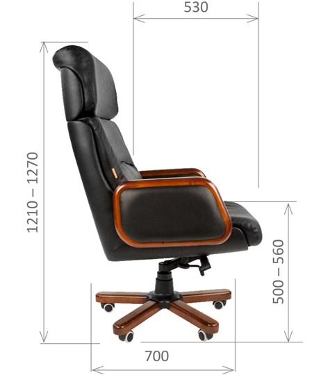 Кресло компьютерное CHAIRMAN 417 кожа черная в Черкесске - изображение 2
