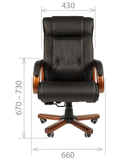 Офисное кресло CHAIRMAN 653 кожа черная в Черкесске - изображение 1
