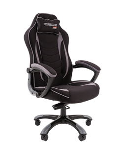 Кресло игровое CHAIRMAN GAME 28 Полиэстер комбинированная ткань серый/черный в Черкесске