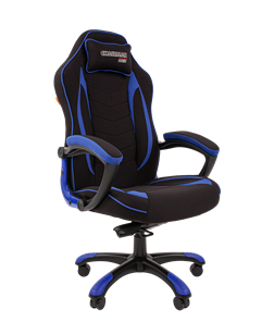 Кресло игровое CHAIRMAN GAME 28 Полиэстер комбинированная ткань синий/черный в Черкесске