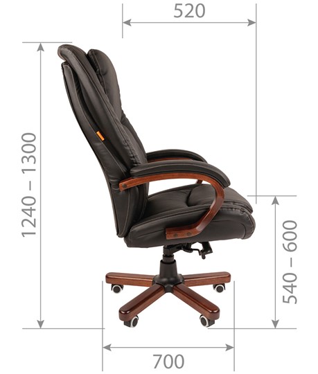 Компьютерное кресло CHAIRMAN 408 кожа черная в Черкесске - изображение 2