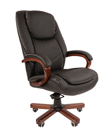 Компьютерное кресло CHAIRMAN 408 кожа черная в Черкесске - изображение