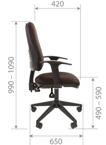 Офисное кресло CHAIRMAN 661 Ткань стандарт 15-21 черная в Черкесске - предосмотр 4