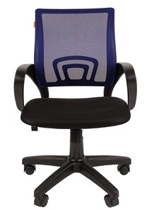 Кресло компьютерное CHAIRMAN 696 black Сетчатый акрил DW61 синий в Черкесске - предосмотр 1