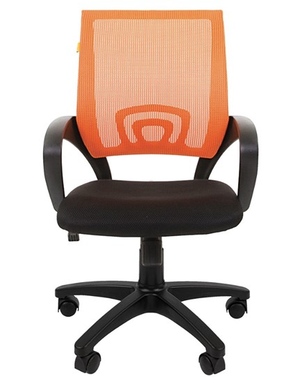 Кресло компьютерное CHAIRMAN 696 black Сетчатый акрил DW66 оранжевый в Черкесске - изображение 4