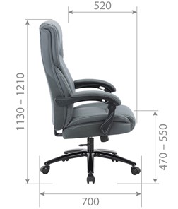 Офисное кресло CHAIRMAN CH415 эко кожа серая в Черкесске - предосмотр 4
