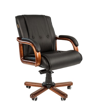 Офисное кресло CHAIRMAN 653M кожа черная в Черкесске - изображение
