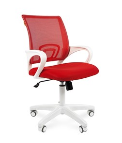 Компьютерное кресло CHAIRMAN 696 white, ткань, цвет красный в Черкесске