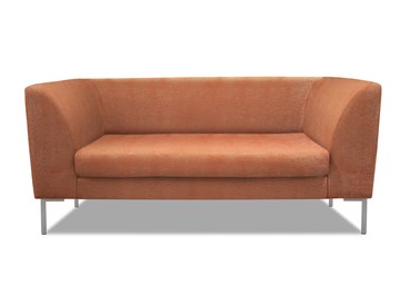 Офисный диван мягкий Сиеста 2-местный, ткань Сахара / терракотовая С12 в Черкесске