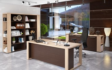 Кабинет руководителя ALTO с высоким шкафом для одежды, низким для документов и журнальным столиком в Черкесске - предосмотр 3