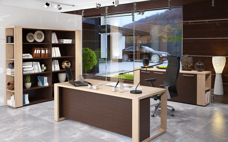Кабинет руководителя ALTO с высоким шкафом для одежды, низким для документов и журнальным столиком в Черкесске - изображение 3