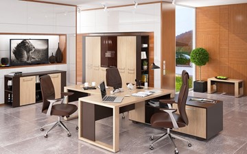 Кабинет руководителя ALTO с высоким шкафом для одежды, низким для документов и журнальным столиком в Черкесске - предосмотр 5