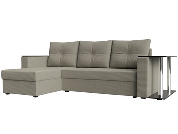 Угловой диван с оттоманкой Атланта Лайт, Корфу 02 (рогожка) в Черкесске