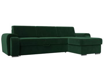 Угловой раскладной диван Лига-025, Зеленый (Велюр) в Черкесске