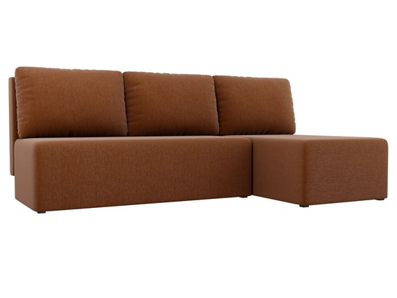 Угловой раскладной диван Поло, Коричневый (рогожка) в Черкесске - изображение