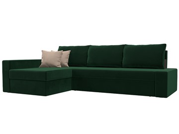 Угловой диван для гостиной Версаль, Зеленый/Бежевый (велюр) в Черкесске