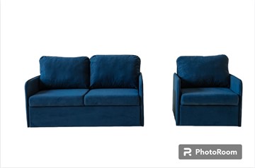 Комплект мебели Амира синий диван + кресло в Черкесске