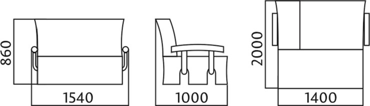 Прямой диван Аккордеон с боковинами, спальное место 1400 в Черкесске - изображение 4