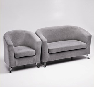 Комплект мебели Брамс  цвет серый диван 2Д + кресло в Черкесске