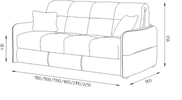 Прямой диван Токио 2 130 (ППУ) в Черкесске - предосмотр 7