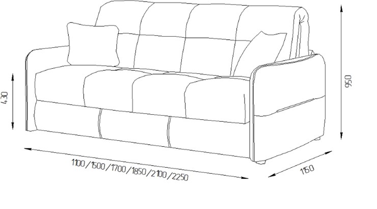 Прямой диван Токио 2 130 (ППУ) в Черкесске - изображение 7
