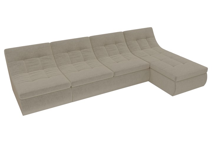 Модульный раскладной диван Холидей, Бежевый (микровельвет) в Черкесске - изображение 4