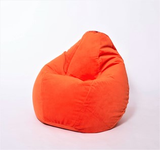 Кресло-мешок Груша большое, велюр однотон, оранжевое в Черкесске