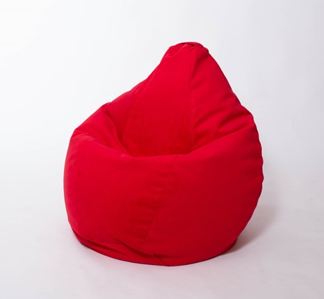 Кресло-мешок Груша большое, велюр однотон, красное в Черкесске - изображение