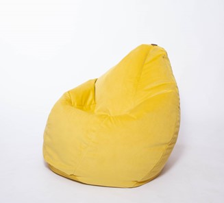 Кресло-мешок Груша большое, велюр однотон, лимонное в Черкесске
