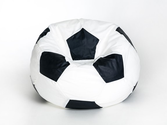 Кресло-мешок Мяч малый, бело-черный в Черкесске - изображение